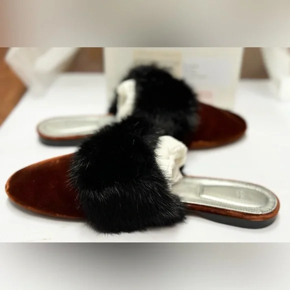 Givenchy Bedford Velvet Mule w/ Mink Fur Strap